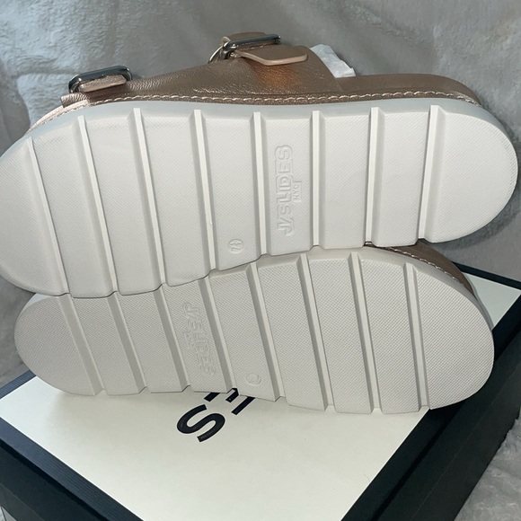 NWT J/SLIDES BAHA Rose Gold Leather Sandal - Picture 15 of 16